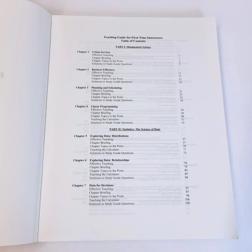 Teaching Guide For All Practical Purposes Math Literacy Book W.H. Freeman